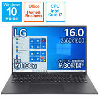 LG Electronics - LG gram 16Z90P-KA78J コアi7 メモリ16GB SSD1TB Windows 10 Home (64bit)/16インチ/第11世代インテル® Core i7