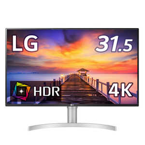 LG PCモニター ホワイト [31.5型 /4K(3840×2160） /ワイド] 32UN550-WAJP