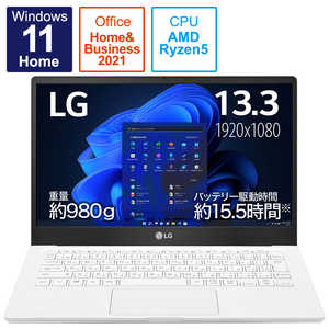 ＜コジマ＞ LG Ultra PC ノートパソコン Ultra PC ホワイト [13.3型 /AMD Ryzen 5 /メモリ：8GB /SSD：512GB /2021年12月] 13U70QGR54J1