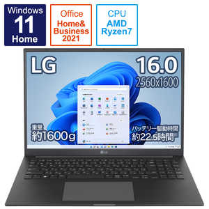 LG Ultra PC 16.0インチ高性能モバイルノートパソコン チャコールグレー 16U70Q-KA79J1