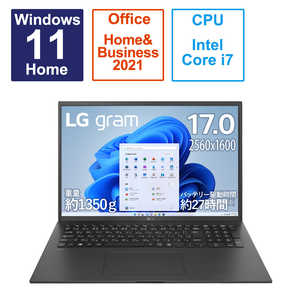 LG ノートパソコン LG gram オブシディアンブラック 17ZB90R-MA78J1