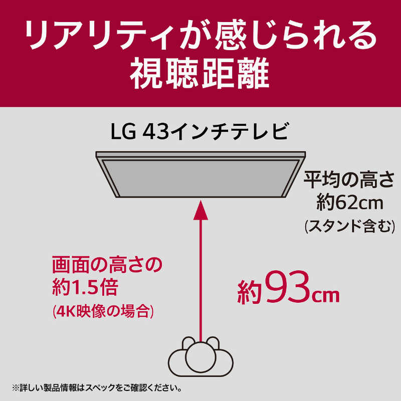 LG LG 液晶テレビ液 43V型 4Kチューナー内蔵 43UR8000PJB 43UR8000PJB