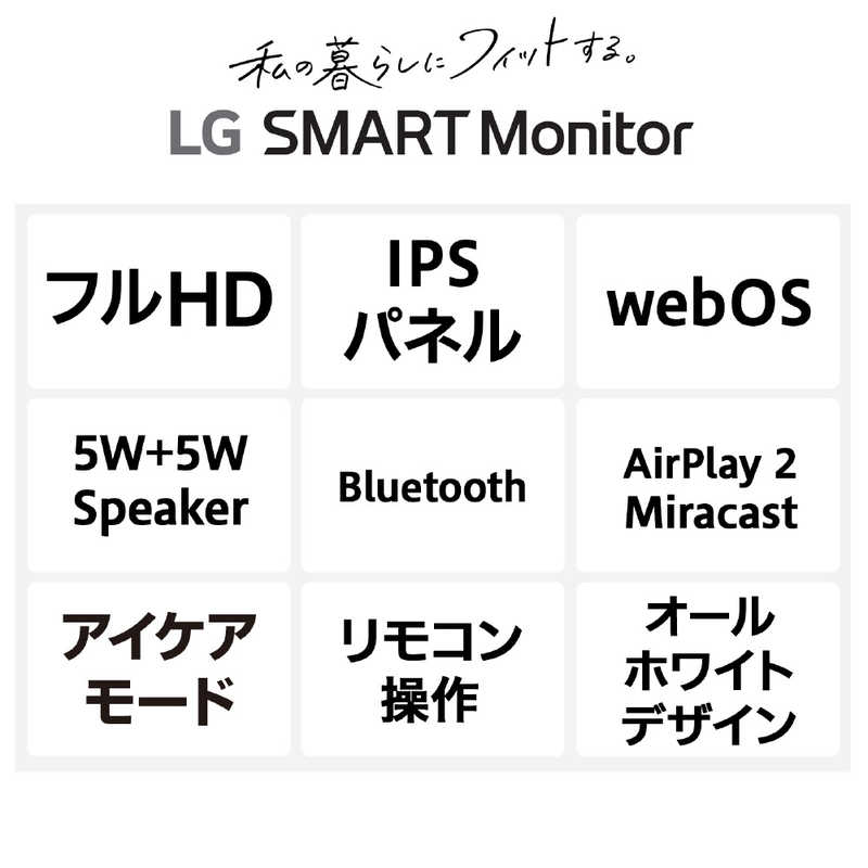 LG LG HDMI接続 PCモニター SMART Monitor ホワイト 32SR50F-W 32SR50F-W