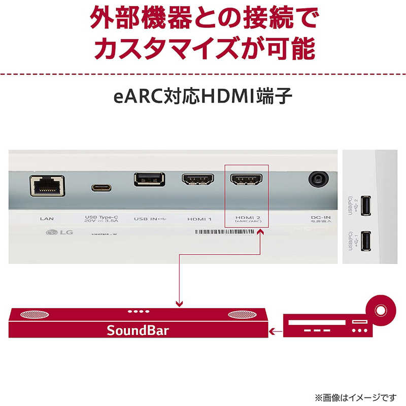 LG LG USB-C接続 PCモニター SMART Monitor ホワイト ［31.5型 /4K(3840×2160) /ワイド］ 32SQ730S-H 32SQ730S-H