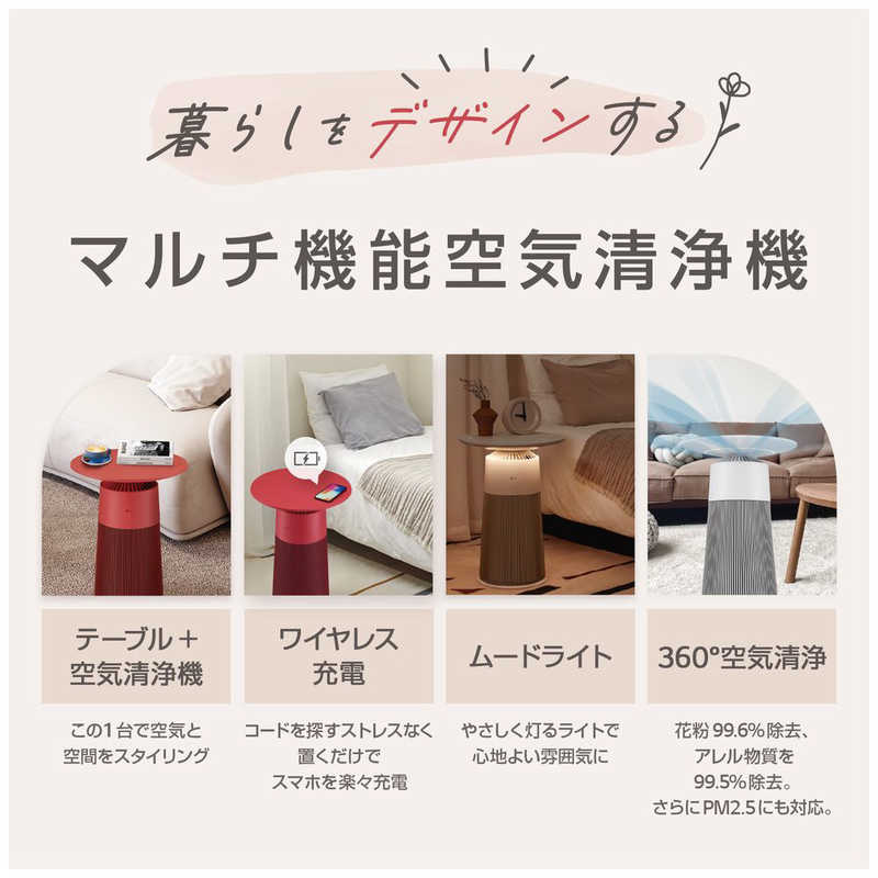 LG LG マルチ機能空気清浄機 PuriCare AeroFurniture ラウンド型 空気清浄:12畳まで PM2.5対応 ホワイト AS207PWU0 AS207PWU0