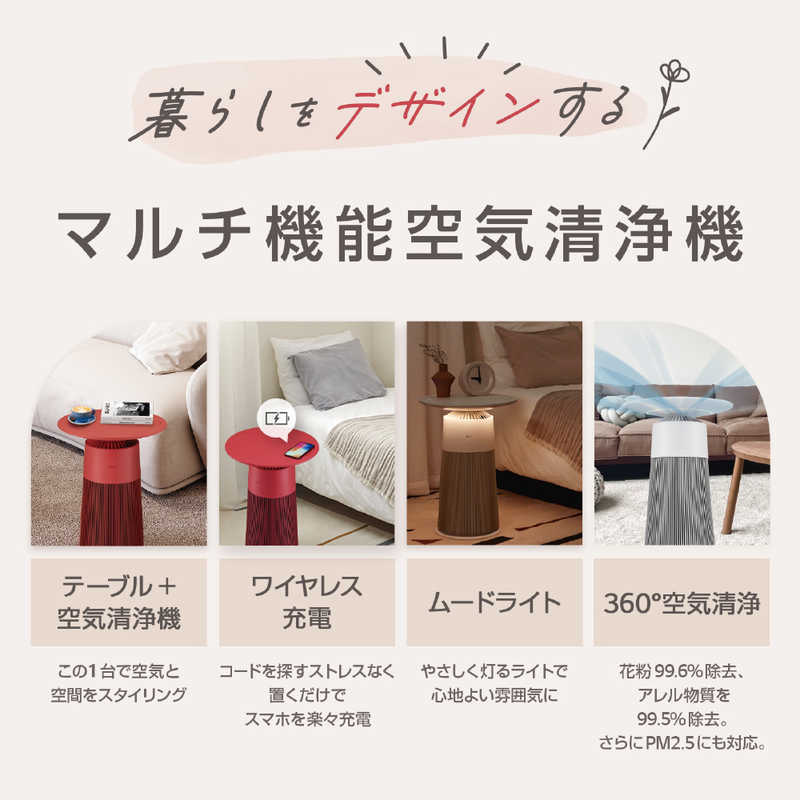 LG LG マルチ機能空気清浄機 LG PuriCare AeroFurniture ラウンドローズ  空気清浄:12畳まで PM2.5対応  AS207PRU0 AS207PRU0