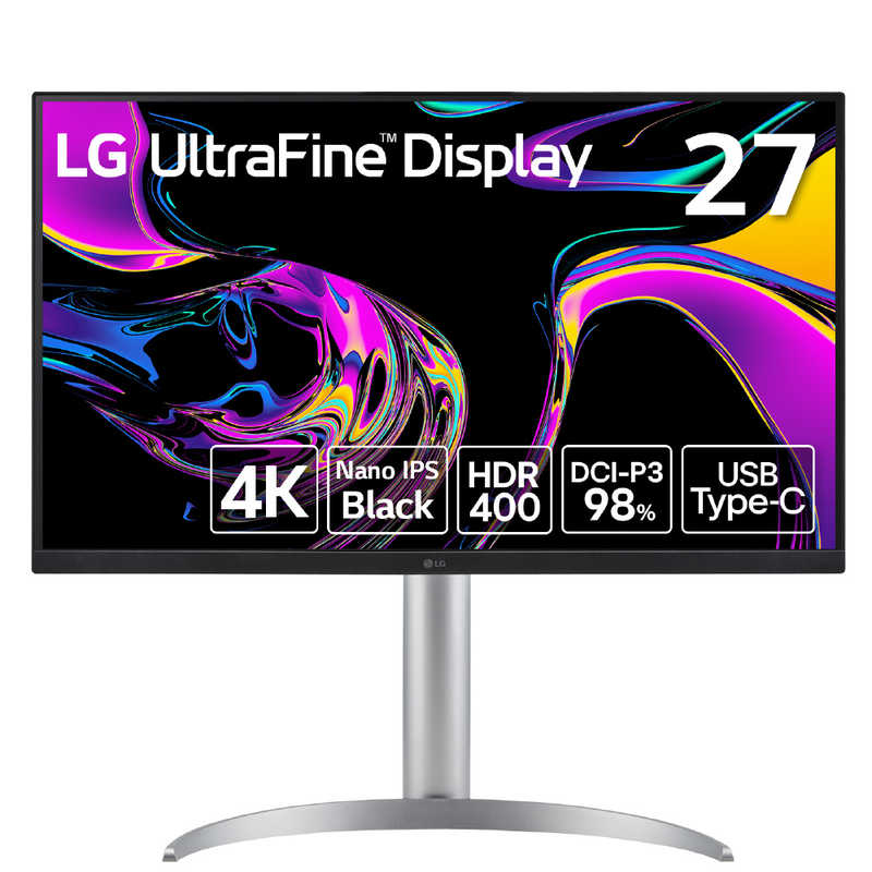 LG LG 27型/4K(3840×2160)/ワイド/IPS Black/USB-C接続 ［27型 /4K(3840×2160) /スクエア］ ブラック 27UQ850V-W 27UQ850V-W