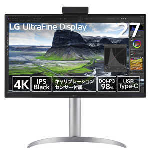 LG USB-C接続 PCモニター ［27型 /4K(3840×2160) /ワイド］ ブラック 27UQ85RV-W