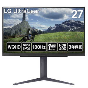 LG ゲーミングモニター UltraGear ［27型 /WQHD(2560×1440) /ワイド］ ブラック 27GS85Q-B