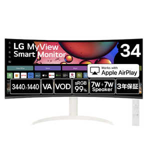 LG PCã¢ãã¿ãŒ MyView Smart Monitor 34å /UWQHD(3440Ã1440) /ã¯ã€ã /æ²é¢å 34SR65QC-W LG PCã¢ãã¿ãŒ MyView Smart Monitor 34å /UWQHD(3440Ã1440) /ã¯ã€ã /æ²é¢å 34SR65QC-W