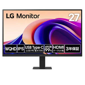 USB-C接続 PCモニター Monitor ［27型 /WQHD(2560×1440) /ワイド］ LG Monitor 27U631A-B