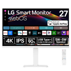 LG PC˥ Smart Monitor 27 / 4K(38402160) / 磻ɡ ۥ磻 27U730SA-W
