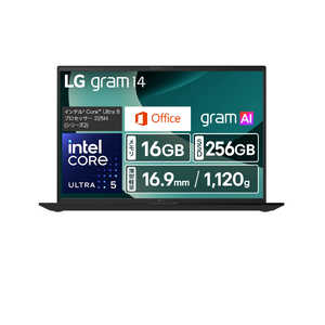 LG ノートPC ［14.0型 /Win11 Home / Core Ultra 5 /メモリ：16GB /SSD：256GB /Office ］オブシディアンブラック 14Z90T-GA52J2