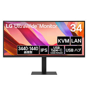 LG USB-CΉ PCj^[ UltraWide Monitor m34^ / UWQHD(3440×1440) / Ch / Ȗʌ^ / 100Hzn 34U650A-B