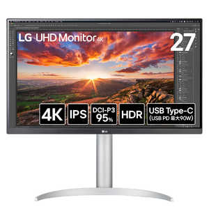 LG PC˥ UHD Monitor 4K 27 / 4K(38402160) / 磻ɡ ۥ磻 27UP850K-W