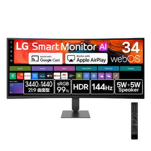 LG PC���j�^�[ �m34�^ / ���C�h / �Ȗʌ^ / 144Hz�n �u���b�N 34U620SB-B