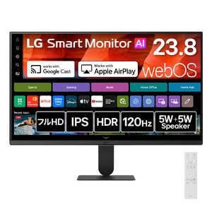 LG PC���j�^�[ �m23.8�^ / �t��HD(1920×1080) / ���C�h / 120Hz�n �u���b�N 24U511SB-B