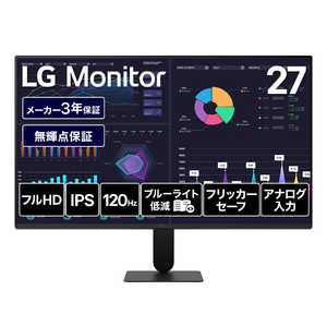 LG PC���j�^�[ �m27�^ / ���C�h / 120Hz�n �u���b�N 27BF410B-B