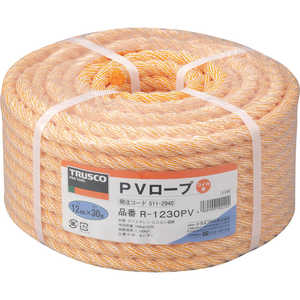トラスコ中山 PVロープ 3つ打 線径12mmX長さ30m R1230PV トラスコ中山 PVロープ 3つ打 線径12mmX長さ30m R1230PV