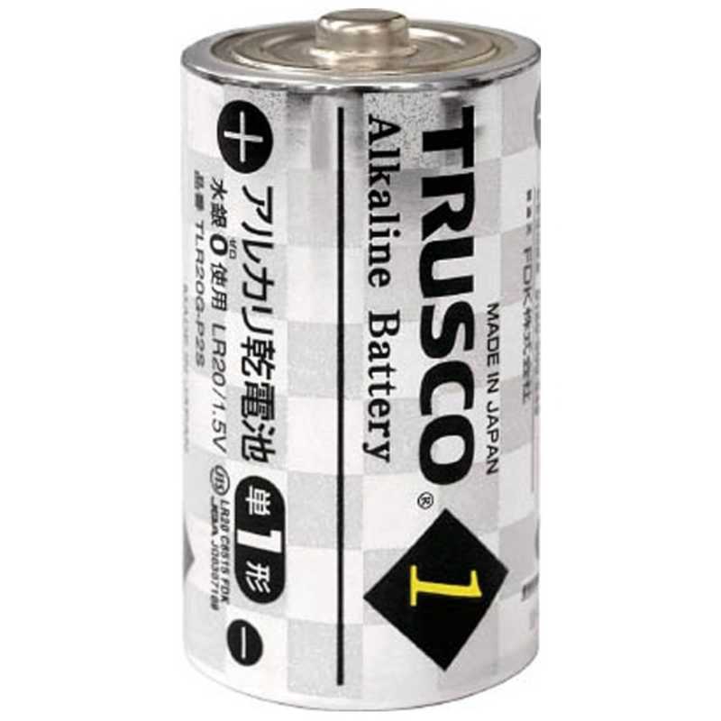 トラスコ中山 トラスコ中山 アルカリ乾電池 単1 2個入 TLR20GP2S TLR20GP2S