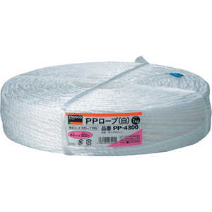 トラスコ中山 PPロープ 幅4mmX長さ300m 白 PP4300 トラスコ中山 PPロープ 幅4mmX長さ300m 白 PP4300