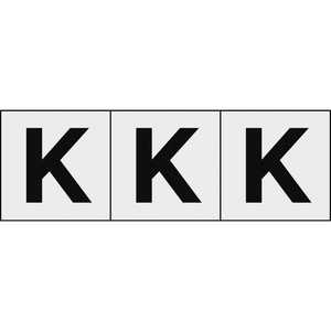 トラスコ中山 アルファベットステッカー 30×30 「K」 透明 3枚入 TSN30KTM