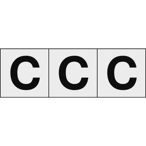 トラスコ中山 アルファベットステッカー 50×50 「C」 透明 3枚入 TSN50CTM