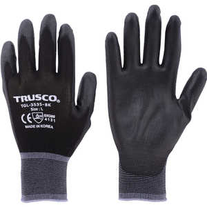 トラスコ中山 TRUSCO カラーナイロン手袋PU手のひらコート ブラック S ドットコム専用 TGL3535BKS