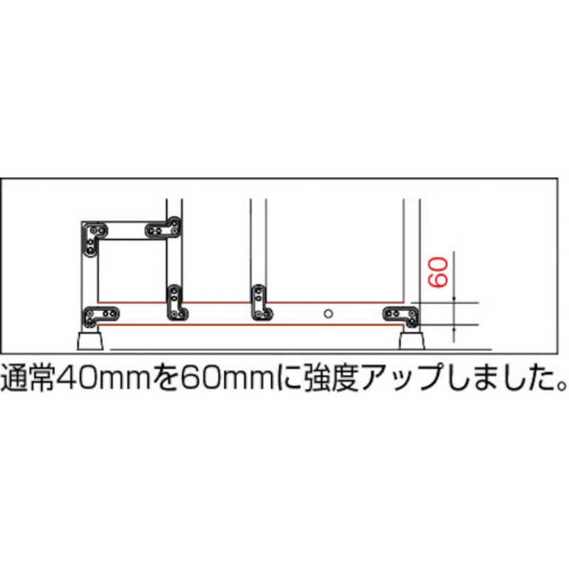 ＴＲＵＳＣＯ　作業用踏台　アルミ製・高強度タイプ　１段　　TSF-165　262-1622 - 3