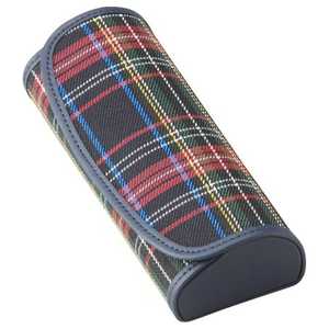 名古屋眼鏡 メガネケース セミハード ネイビーチェック 2145-01