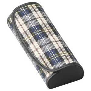 名古屋眼鏡 メガネケース セミハード ベージュ×ブルーチェック 2145-03