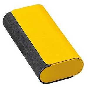 名古屋眼鏡 メガネケース メタルレザー2ピース イエロー×クロ 2401-03