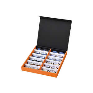 名古屋眼鏡 メガネケース フレームサンプル 12本入れ ブラック/オレンジ 9845