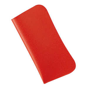 名古屋眼鏡 メガネケース ソフト ビニール片口式 アカ 2502ー02