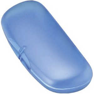 名古屋眼鏡 メガネケース プラスチックハード クリアブルー 2013ー06