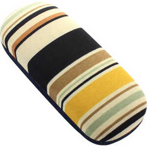 名古屋眼鏡 メガネケース メタルハード ストライプセピア 2465ー02