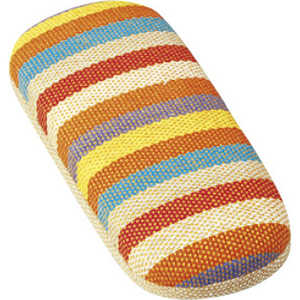 名古屋眼鏡 メガネケース メタルハード ストライプオレンジ 2465ー03