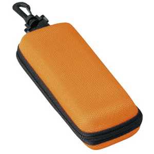 名古屋眼鏡 メガネケース ウレタン セミハード ファスナー式 オレンジ 2281ー05