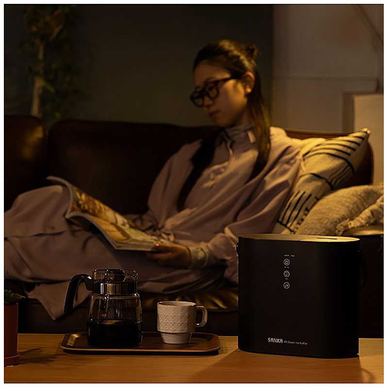 サンカ サンカ パーソナルUVスチーム式加湿器 [スチーム式] 木造3畳/鉄筋6畳 ブラック SSH-2100UVBK SSH-2100UVBK