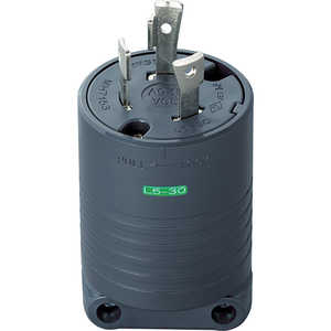 明工社 接地2P30A引掛プラグ(L5-30)30A.125V(黒) MH7153B 明工社 接地2P30A引掛プラグ(L5-30)30A.125V(黒) MH7153B