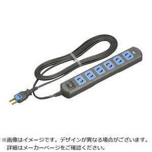 明工社 スパコンタップ抜け止め(6コ口)スライドスイッチ、ランプ付 コード3m マグネット付(黒) MR7461T3B