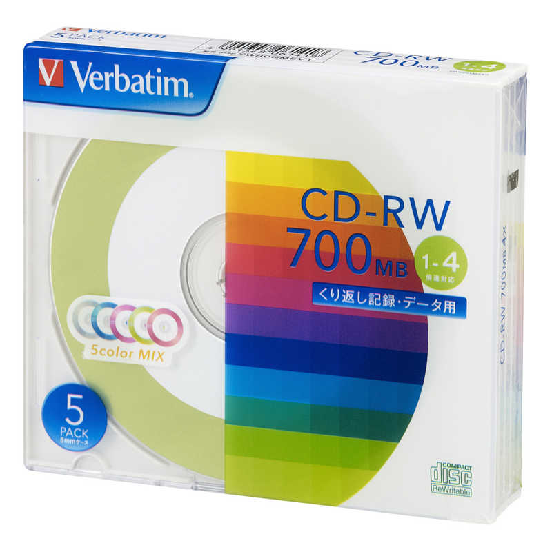 VERBATIMJAPAN VERBATIMJAPAN データ用CD-RW(1-4倍速対応 700MB)5枚パック SW80QM5V1 SW80QM5V1