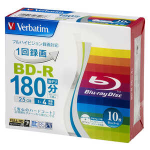 VERBATIMJAPAN 録画用 BD-R Ver.1.2 1-4倍速 25GB 10枚 1L10P VBR130YP10V1