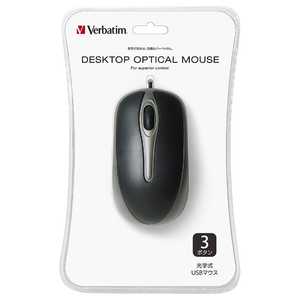 ＜コジマ＞ VERBATIMJAPAN 有線マウスDESKTOP OPTICAL MOUSE(3ボタン) ブラック MUSDOZV1