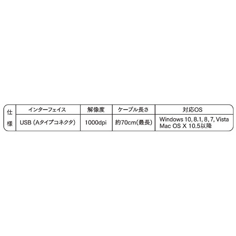 VERBATIMJAPAN VERBATIMJAPAN 有線光学式マウス[USB]巻き取り式(3ボタン･ブラック) MUSTOZV3  MUSTOZV3 