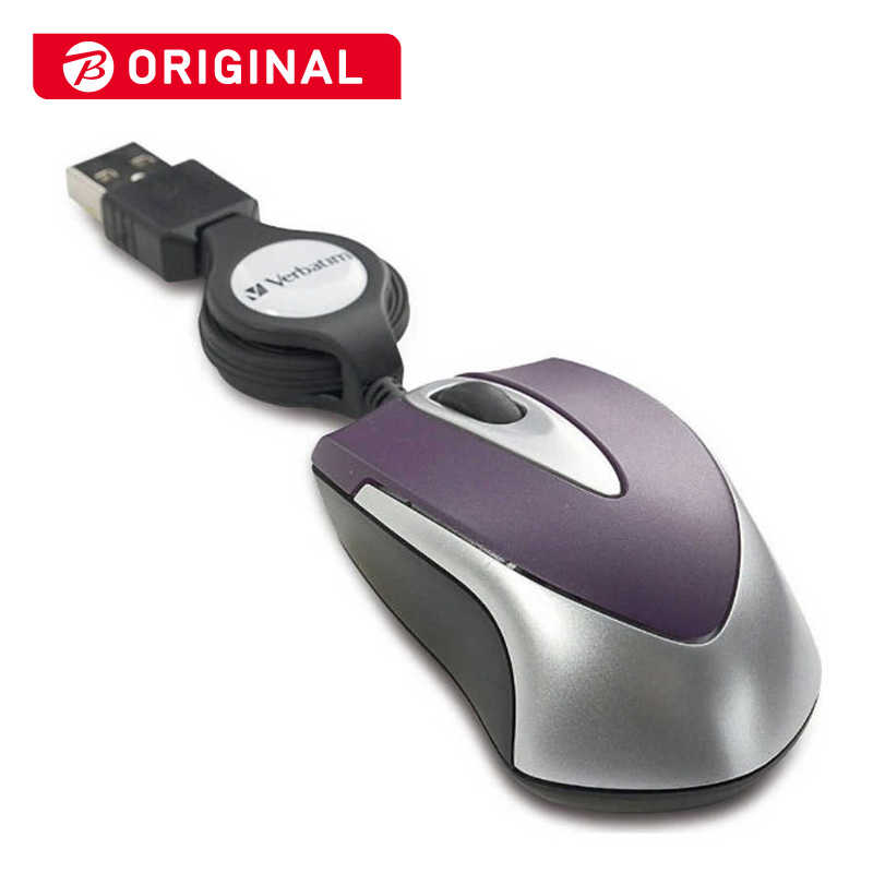 VERBATIMJAPAN VERBATIMJAPAN マウス 巻き取り式 [光学式 /有線 /3ボタン /USB] パープル MUSTOVV3  MUSTOVV3 