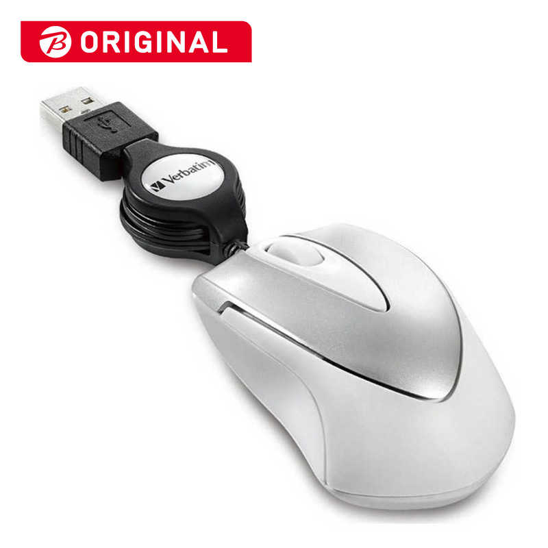 VERBATIMJAPAN VERBATIMJAPAN マウス 巻き取り式 [光学式 /有線 /3ボタン /USB] ホワイト MUSTOWV3  MUSTOWV3 
