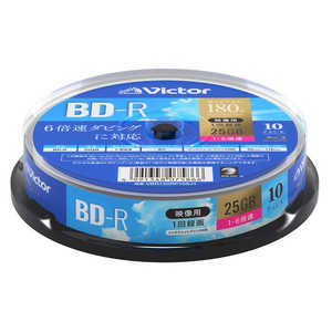 VERBATIMJAPAN ビクター 録画用BD-R スピンドル 1-6倍速 25GB 10枚 1L10SP VBR130RP10SJ1