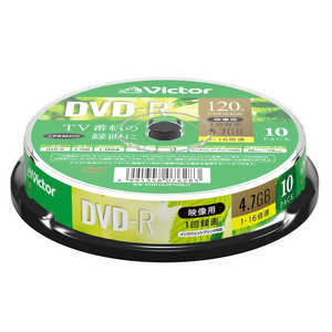 VERBATIMJAPAN ビクター 録画用DVD-R スピンドル 1-16倍速 4.7GB 10枚 VHR12JP10SJ1