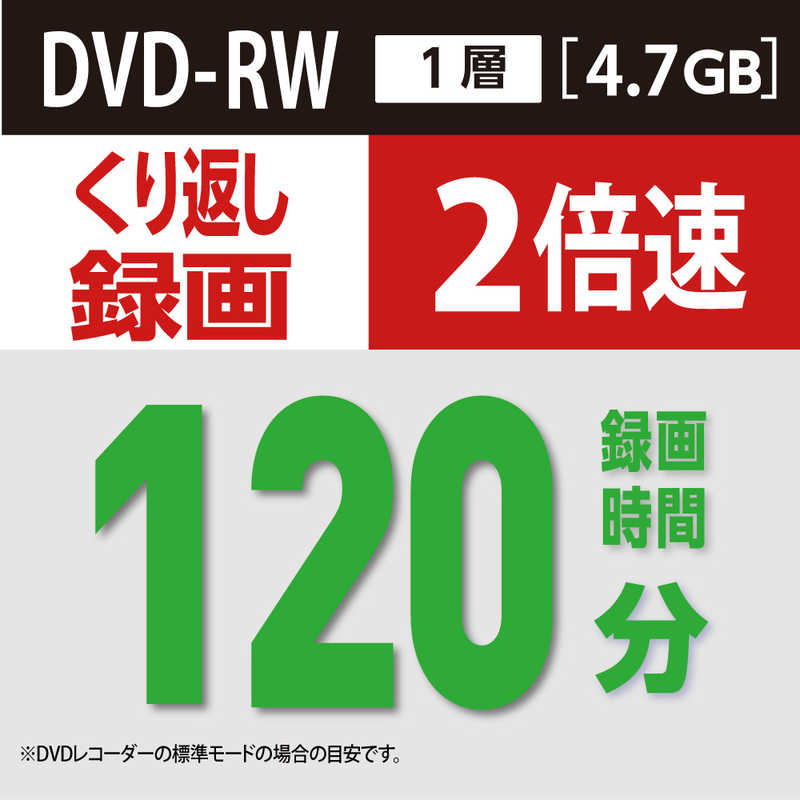 VERBATIMJAPAN VERBATIMJAPAN ビクター  録画用DVD-RW 1-2倍速 4.7GB 5枚 VHW12NP5J1 VHW12NP5J1